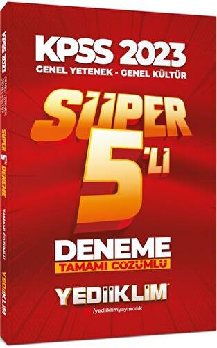 2023 KPSS Genel Yetenek Genel Kültür Tamamı Çözümlü Süper 5`li Deneme - 1