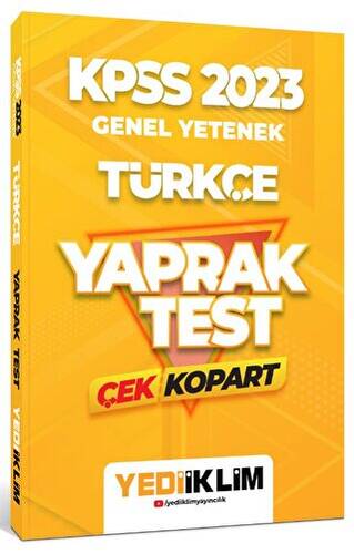 2023 KPSS Genel Yetenek Türkçe Çek Kopart Yaprak Test - 1