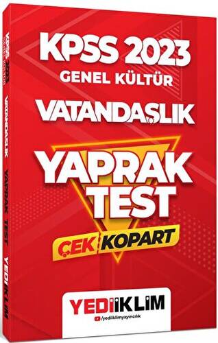 2023 KPSS Lisans Genel Kültür Vatandaşlık Çek Kopart Yaprak Test - 1