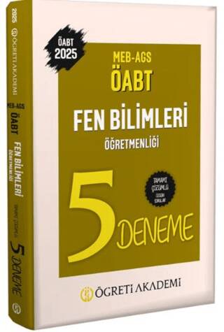 2025 MEB AGS ÖABT Fen Bilimleri Öğretmenliği Tamamı Çözümlü 5 Deneme - 1