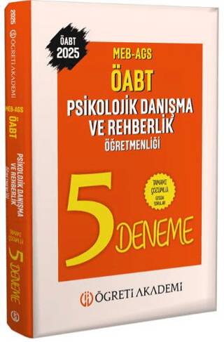 2025 MEB AGS ÖABT Psikolojik Danışma ve Rehberlik Öğretmenliği Tamamı Çözümlü 5 Deneme - 1