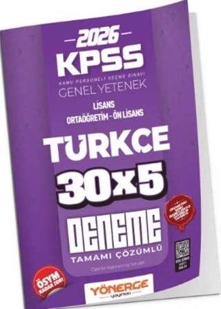 KPSS Türkçe İLELEBET 30x5 Deneme Çözümlü - 1