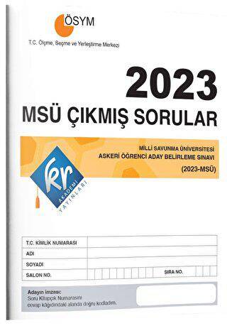 2023 MSÜ Çıkmış Sorular Tıpkı Basım Kitapçığı - 1