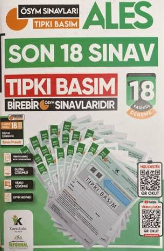 2024 ALES ÖSYM Tıpkı Basım Çıkmış Soru 18li Deneme Paketi Video ve Dijital Çözümlü Türkiye Geneli - 1
