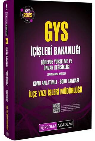 2025 GYS İçişleri Bakanlığı İlçe Yazı İşleri Müdürlüğü Görevde Yükselme Ve Ünvan Değişikliği Sınavlarına Hazırlık Konu Anlatımlı Soru Bankası - 1