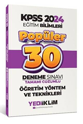 KPSS Eğitim Bilimleri Öğretim Yöntem ve Teknikleri Popüler Tamamı Çözümlü 30 Deneme - 1