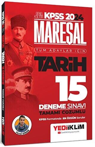 2024 KPSS Mareşal Genel Kültür Tarih Tüm Adaylar İçin Tamamı Çözümlü 15 Deneme Sınavı - 1