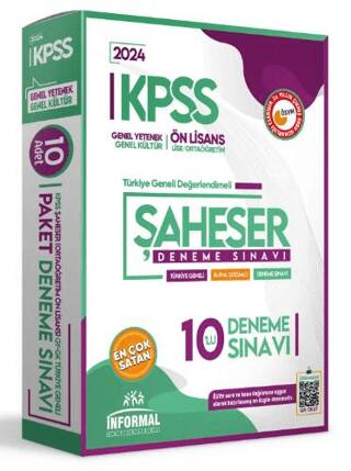 KPSS Ön Lisans-Ortaöğretim GYGK ŞAHESER Türkiye Geneli Kurumsal 10’lu Dijital Çözümlü Paket Deneme - 1
