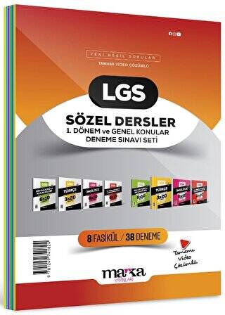 2025 LGS Sözel Dersler 1. Dönem ve Genel Konular Deneme Sınavı Seti 8 Fasikül 38 Deneme - 1