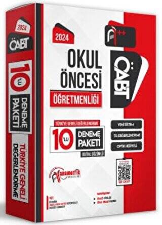 2024 ÖABT Okul Öncesi Öğretmenliği Türkiye Geneli 10 Deneme Dijital Çözümlü - 1