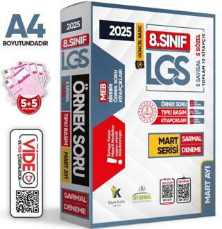 2025 8. Sınıf LGS Mart Ayı MEB Örnek Soru Tıpkı Basım 5li Sarmal Deneme Paketi Video-PDF Çözümlü - 1