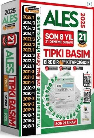 2025 ALES ÖSYM Tıpkı Basım En Ekonomik Çıkmış Soru 21li Deneme Paketi Video-PDF Çözüm Türkiye Geneli - 1