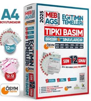 2025 MEB AGS Uyumlu KPSS EĞİTİM BİLİMLERİ ÖSYM Çıkmış Soru Tıpkı Basım 12li Deneme Paketi Çözümlü - 1