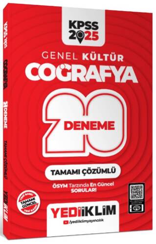 2025 KPSS Genel Kültür Coğrafya Tamamı Çözümlü 20 Deneme - 1
