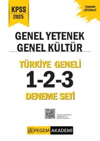 2025 KPSS Genel Yetenek Genel Kültür Tamamı Çözümlü Türkiye Geneli 1-2-3 3`lü Deneme Seti - 1