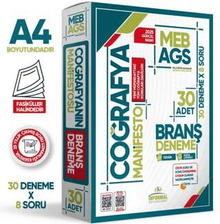 2025 MEB AGS Coğrafya Manifesto Branş Deneme Paketi 30lu Fasikül Seti Özgün Dijital Çözümlü - 1