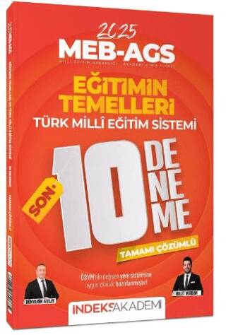 2025 MEB-AGS Eğitimin Temelleri ve Türk Milli Eğitim Sistemi SON 10 Deneme Çözümlü - 1