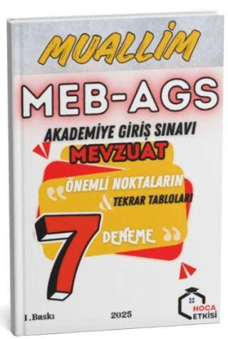 2025 MEB-AGS Mevzuat MUALLİM 7 Deneme - 1