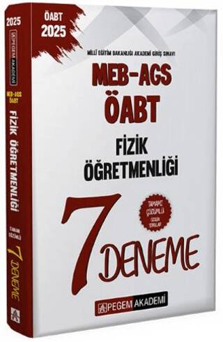 2025 MEB AGS ÖABT Fizik Öğretmenliği Tamamı Çözümlü 7 Deneme - 1