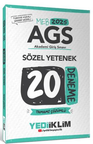 2025 MEB AGS Sözel Yetenek Tamamı Çözümlü 20 Deneme - 1