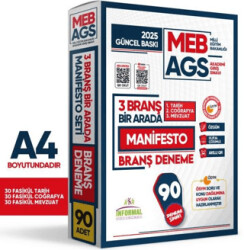 2025 MEB AGS TARİH-COĞRAFYA-MEVZUAT Manifesto 90 Adet Branş Deneme 3x30 Fasikül SETİ Çözümlü - 1