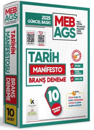 2025 MEB AGS Tarih Manifesto Branş Deneme Paketi 10lu Özgün Dijital Çözümlü - 1