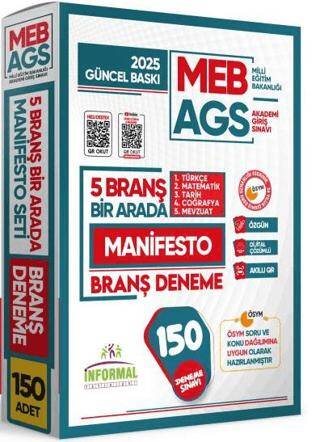 2025 MEB AGS Türkçe-Matematik-Tarih-Coğrafya-Mevzuat Manifesto Branş Denemesi 150 Adet Fasikül Seti - 1
