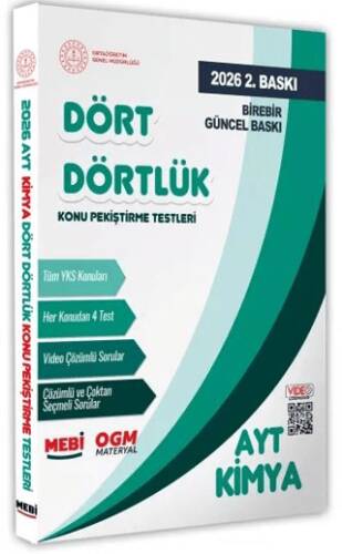 2026 YKS-AYT MEBİ-OGM Dört Dörtlük Kimya Pekiştirme Testi Soru Bankası Video Çözümlü - 1
