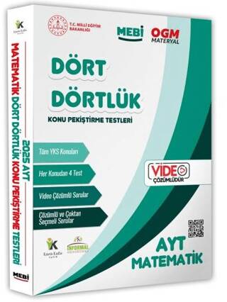 2025 YKS-AYT MEBİ-OGM Dört Dörtlük Matematik Pekiştirme Testi Soru Bankası Video Çözümlü - 1