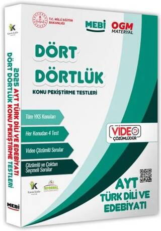 2025 YKS-AYT MEBİ-OGM Dört Dörtlük Türk Dili Edebiyatı Pekiştirme Testi Soru Bankası Video Çözümlü - 1