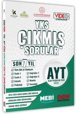 2025 YKS-AYT SÖZEL MEBİ Yeni Nesil Çıkmış Soru Bankası Konu Konu Son 7 Yıl Video-PDF Çözümlü - 1