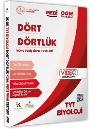 2025 YKS-TYT MEBİ-OGM Dört Dörtlük Biyoloji Pekiştirme Testleri Soru Bankası Video Çözümlü - 1