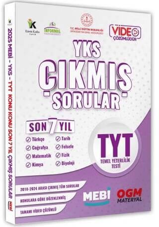 2025 YKS-TYT Tüm Dersler MEBİ Yeni Nesil Çıkmış Soru Bankası Konu Konu Son 7 Yıl Video-PDF Çözümlü - 1