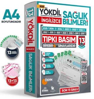 2025 YÖKDİL İngilizce Sağlık Bilimleri ÖSYM Çıkmış Soru Tıpkı Basım Paket Deneme 13li Türkiye Geneli - 1