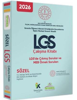 2026 8. Sınıf MEB Örnek Soruları LGS Sözel İnkılap Tarihi - Din Kültürü - İngilizce Çalışma Kitabı - 1