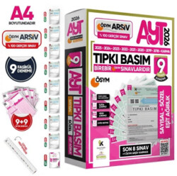 2026 AYT Sayısal-Sözel-Eşit Ağırlık ÖSYM Çıkmış Soru Tıpkı Basım 9`lu Deneme Paketi - Karakutu Yayın