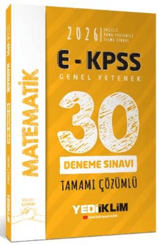 2026 E - KPSS Tüm Adaylar İçin Genel Yetenek Matematik Tamamı Çözümlü 30 Deneme Sınavı - 1