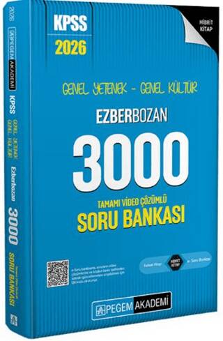 2026 KPSS Genel Yetenek Genel Kültür Ezberbozan 3000 Tamamı Video Çözümlü Soru Bankası - 1