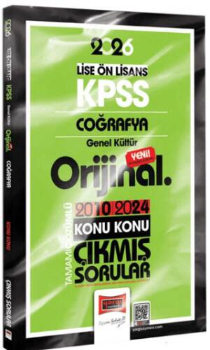 2026 KPSS Lise-Önlisans Coğrafya Orijinal 2010-2024 Konu Konu Çıkmış Sorular - 1