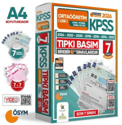 2026 KPSS Ortaöğretim-Lise ÖSYM Çıkmış Soru Tıpkı Basım 7li Deneme Paketi TG Dijital Çözümlü - 1