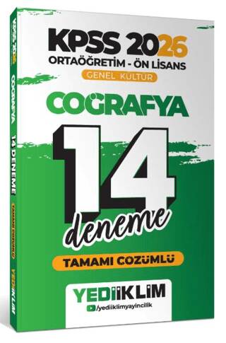 2026 KPSS Ortaöğretim Ön Lisans Genel Kültür Coğrafya Tamamı Çözümlü 14 Deneme - 1