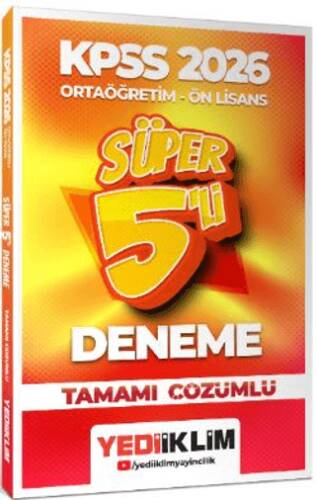 2026 KPSS Ortaöğretim - Önlisans Genel Yetenek Genel Kültür Tamamı Çözümlü Süper 5 Deneme - 1