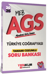2026 MEB AGS Türkiye Coğrafyası Tamamı Çözümlü Soru Bankası - Yediiklim Yayınları