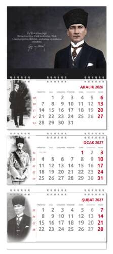 2027 Atatürk Gemici Duvar Takvimi - Gazi - 1