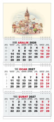 2027 Gemici Duvar Takvimi - Galata Kulesi - Halk Kitabevi