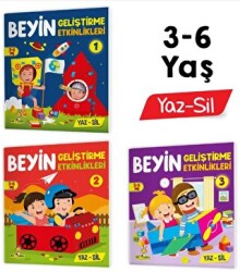 3-6 Yaş Beyin Geliştirme Etkinlikleri YAZ-SİL Kitaplar Zeka Testleri, Dikkat Geliştirme, Kalem Tutma Becerisi, Mantıksal Düşünme, Bilişsel Beceriler - Yükselen Zeka Yayınları