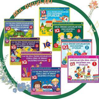 3-4-5-6-7 Yaş ve Üzeri Çocuklar İçin IQ Zeka Geliştiren Akıl Oyunları 8 Kitap Takım - 1