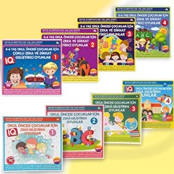 4-7 Yaş Okul Öncesi Çocuklar İçin Zeka Geliştiren Oyunlar 8 Kitap Takım - 1