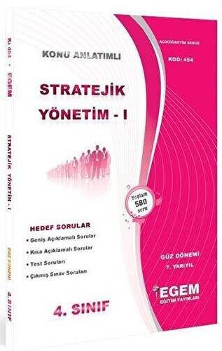 4. Sınıf 7. Yarıyıl Stratejik Yönetim 1 Konu Anlatımlı Soru Bankası Kod 454 - 1