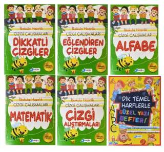 5-6 Yaş İlkokula Hazırlık Çizgi Çalışmaları Seti 5 Kitap - 1